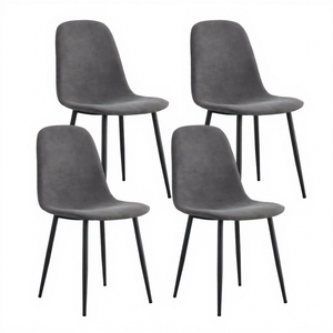 Medieval Modern Side <b>Chairs</b> with Soft Cushions & Black Metal Legs for <b>Dining</b> in Kitchen Lounge or Farmhouse Home Furniture - Product Image 4