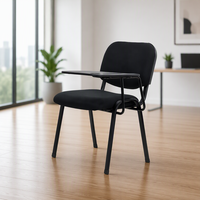 Chaise d'école ergonomique empilable en fer à prix abordable avec tablette d'écriture pour bureau, conférence et salle de classe