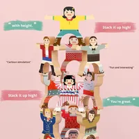 Jeu de construction en bois TikTok transfrontalier : Blocs empilables Hercules pour bébés et tout-petits – Jeu d'équilibre sur table pour parents et enfants