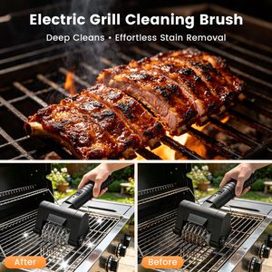 Brosse de nettoyage de grille électrique rotative sans fil rechargeable avec angle réglable, sans perte de poils, stock d'usine - Product Image 5