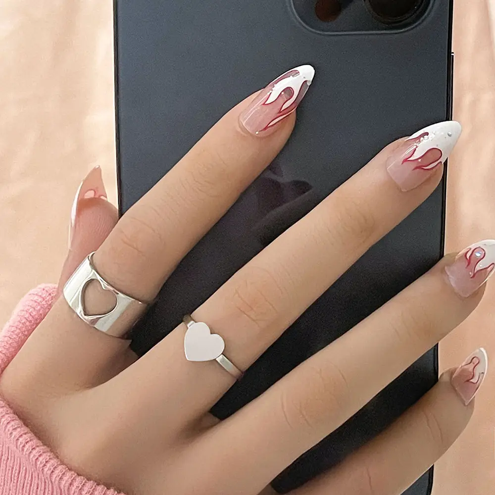 2 Stuks Ringen Voor Vrouwen Roestvrij Staal Pinky Hart Promise Paar Bijpassende Vriendschap Leuke Trendy Dainty Ringen Set Voor Tiener meisjes