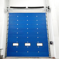 Porte sectionnelle électrique industrielle moderne insonorisée robuste en alliage d'aluminium certifiée CE, résistante au vent