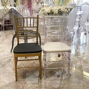 Chaises Napoléon en métal modernes, chaises de banquet d'hôtel Chivari avec coussin - Product Image 3
