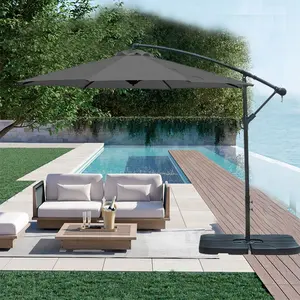 Sonnenschirm 10ft Outdoor Makramee Regenschirme Banane Hängender Regenschirm Garten Sonnenschirm für Hinterhof Solarenergie