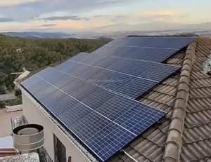 太陽光発電ソーラーパネルシステムハイブリッドソーラーエネルギーパワーシステム5kw10kwオンオフグリッド家庭用リチウムイオンMPPT3年Huayang