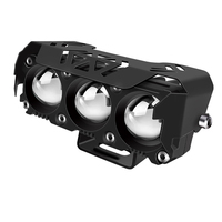 Feux de moto à 3 modes avec feux de jour rouges à LED, phare auxiliaire, mini feux de route, feux de travail, ampoule antibrouillard pour voiture et camion