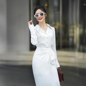 Conjunto Oscar Blanco para Mujer | Elegante Camisa y Falda a Juego | Conjunto Clásico de Dos Piezas para Oficina o Ropa Formal - Product Image 3