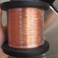 Fil de cuivre magnétique rouge non allié 24 AWG 99% Cu, bande de fil de cuivre émaillé recouvert d'acier, 1,0 lb, diamètre 0,0221 pouces, pour usage électrique