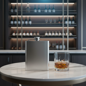 Gourde à liqueur portable en acier inoxydable noir mat de 6 oz pour whisky et spiritueux – Vente en gros - Product Image 3