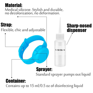 En gros Petit <span class=keywords><strong>Silicium</strong></span> Rempli de <span class=keywords><strong>Gel</strong></span> Désinfectant pour les mains Bracelet Bracelet Avec Bouteille De Remplissage - Product Image 6