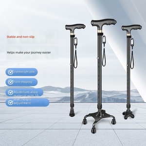 Bastone da Passeggio in Lega di Alluminio Chao Yi per Anziani, Antiscivolo, Anticaduta, Leggero, Design a Quattro Gambe con Altezza Regolabile - Product Image 1