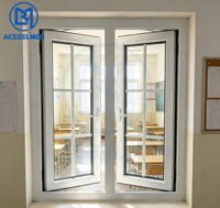 Fenêtre à battant moderne en PVC avec moustiquaire en fibre de verre, insonorisée, étanche, double vitrage, fenêtre à battant en PVC pour maisons