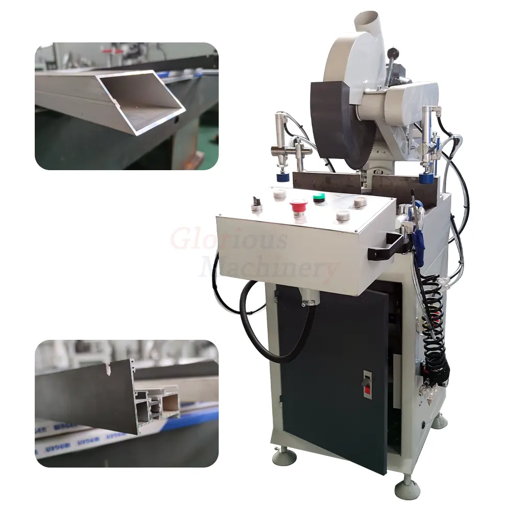 Máquina para fabricar ventanas Sierra de corte de cabezal único para máquinas de corte de cabezal único de perfil Upvc Los perfiles de Pvc proporcionados 1,1 KW