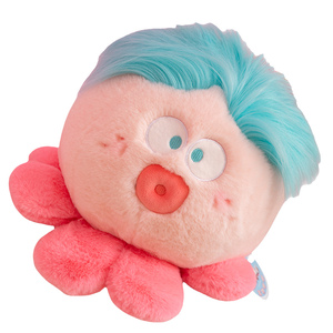 OEM ODM Customizable Plush Toy <strong>Octopus</strong> Embroidered pink Plush <strong>Octopus</strong> with Hair - Product Image 1