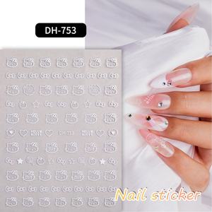 Pegatinas <span class=keywords><strong>de</strong></span> <span class=keywords><strong>uñas</strong></span> <span class=keywords><strong>de</strong></span> <span class=keywords><strong>Hello</strong></span> <span class=keywords><strong>Kitty</strong></span>, adhesivo impermeable, <span class=keywords><strong>de</strong></span> color sólido, bonitos adornos <span class=keywords><strong>de</strong></span> plástico 3D con temática <span class=keywords><strong>de</strong></span> dibujos animados, gran oferta con arte - Product Image 4