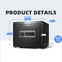 Biometric Fingerprint Alloy Steel Black Safe Box Digital Touchpad Security Safe for Home Office Money Cash Documents