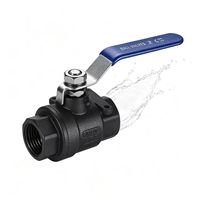 Vanne à boisseau sphérique WCB 2 pièces 1000WOG en acier au carbone fileté NPT BSP, vanne à boisseau sphérique manuelle pour pipeline industriel