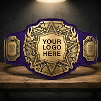 Cinturón de Campeonato Mundial de Muay Thai Profesional, Placa de Latón Personalizable, Correa de Artes Marciales