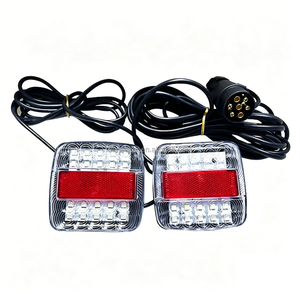 1 Ensemble de feux arrière magnétiques de <span class=keywords><strong>remorque</strong></span> 12V EN 7 broches avec câble de 10m, étanches, <span class=keywords><strong>pour</strong></span> frein, stop, clignotant et éclairage de <span class=keywords><strong>plaque</strong></span> d'<span class=keywords><strong>immatriculation</strong></span> - Product Image 1