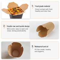 16oz 26oz 32oz Boîte d'emballage jetable pour nouilles à emporter avec logo personnalisé Printon Boîte d'emballage pour pâtes doner kebab