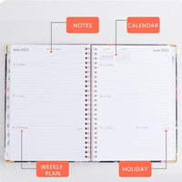 Agenda quotidien A5 relié rigide 2027, impression personnalisée, journal de vie, planificateur hebdomadaire, carnet avec fermeture élastique