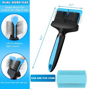 Toelettatura per cani Double face spazzola per spargimento sottopelo per animali domestici - Product Image 2