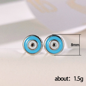 Pendientes Minimalistas con Diseño de Ojo Turco, Acabado en Cobre, Diseño Creativo, Joyería de Moda para Mujer, para Fiestas, Regalo Chic - Product Image 3