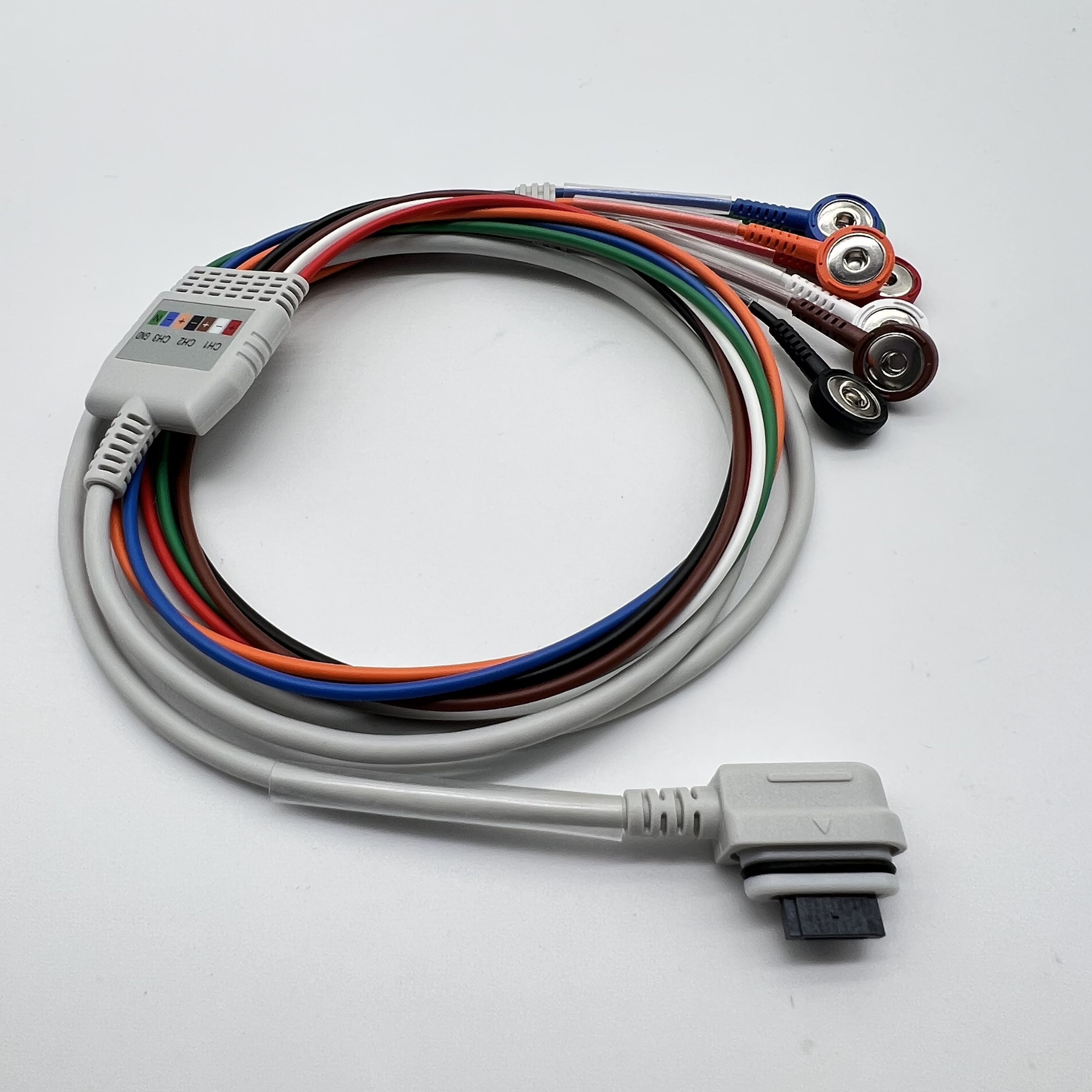 GE Seer 7 Leads Holter Recorder ECG Cable AHA Snap ECG Patient Cable 1