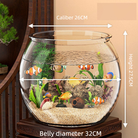 Bol rond en plastique écologique pour poissons, tortues, aquarium, décoration d'intérieur, accessoire pour aquarium