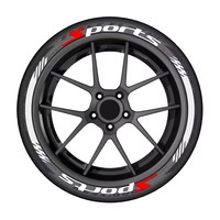 Deportes decorativos rayas 3D letra PVC goma coche motocicleta neumático rueda llanta pegatinas