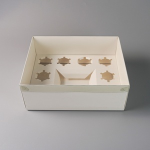 Transparent Plastic Square Cake <b>Box</b> for Party Food Sushi Recycled Materials 8 Holes Cupcake Bento <b>Box</b> - Product Image 5