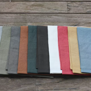 Serviettes en lin 100% européennes faites à la main petit torchon carré classique multi-usage jetable linge <span class=keywords><strong>de</strong></span> <span class=keywords><strong>table</strong></span> accessoires en tissu solide - Product Image 1