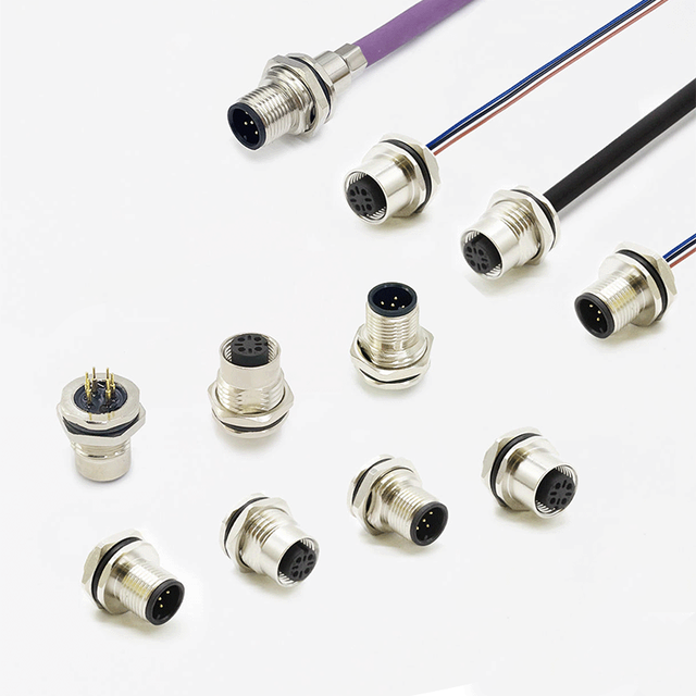 Supplier Waterproof Electrical Plug Socket Cambus 3pin 4 Pin 5pin 8pin Connector M12 Panel Mount Connector