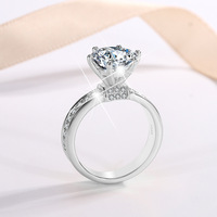 Bague de Fiançailles et de Mariage Classique en Argent Sterling 925 avec Moissanite VVS D Certifiée GRA 5 carats, Sertie de Six Griffes et Couronne Haute, pour Femme, Colorée, CN