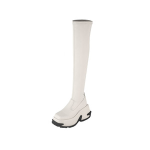Chaussures élégantes à bout carré, simples, de couleur unie, rétro, décontractées, à talon moyen épais, à la mode, antidérapantes, imperméables, fabriquées à la main - Product Image 3
