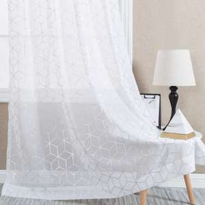 Bianco di lusso Puro Foglio di Stampa Voile <span class=keywords><strong>Tende</strong></span> per il Salone tasca Asta 2 Pannelli - Product Image 1