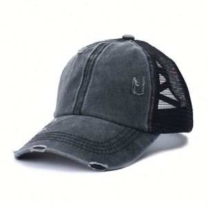 Gorras Deportivas de Malla Lavadas para Hombre y Mujer, con Etiqueta Bordada, Estilo Trucker, para Verano - Product Image 1