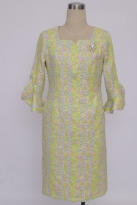 Vestidos Casuales Elegantes de Poliéster de Lujo Premium con Estampado Floral para Mujer, Vestido de Iglesia de Talla Grande con Spandex - Product Image 2