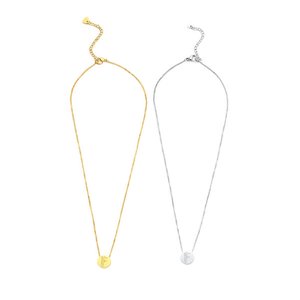 Collar de Acero Inoxidable con Colgante de Letra F, Chapado en Oro, Joyería Minimalista de Moda para Mujer - Product Image 1