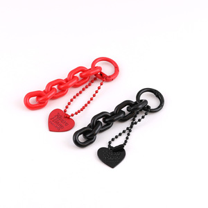 Llavero de Cadena de Plástico con Forma de Corazón, Grabado en Relieve, Accesorios de Joyería DIY para Colgante de Bolso, Tendencia de Moda Primavera 2025 - Product Image 5