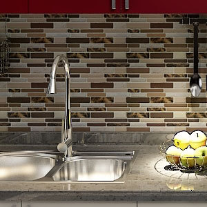 Rimovibile impermeabile backsplash buccia e bastone della parete di piastrelle di auto adesivo pavimento di piastrelle 3d fai da te buccia e bastone di carta da parati - Product Image 2