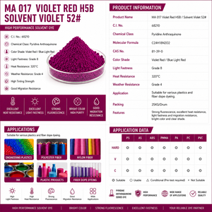 <span class=keywords><strong>Violeta</strong></span> Solvente <span class=keywords><strong>52</strong></span>, Tinte Rojo <span class=keywords><strong>Violeta</strong></span> Fluorescente para Plástico y Fibra, Alta Resistencia al Calor, Solidez <span class=keywords><strong>a</strong></span> la Luz - Product Image 3