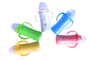 Biberón Ecológico de Doble Pared que Mantiene el Agua Caliente, Bonito Biberón con Silicona y Libre de BPA con Asa - Product Image 2