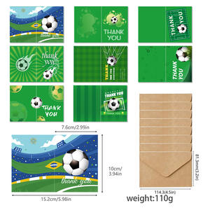 Cross-border Hot-selling Green Lawn <strong>Football</strong> for Competition Theme Minimalist Modern Cardboard Greeting Card Envelope Card - Product Image 3
