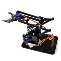 Kit DIY d'apprentissage pour robot manipulateur à bras mécanique en acrylique non assemblé à 4 degrés de liberté avec griffe