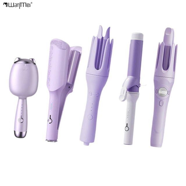 Wanmei Tourmaline Ceramic Multi-gear Thermostat Curling Iron Big Wave Automatic Electric Rotating Korean Lazy Hair Curling Iron