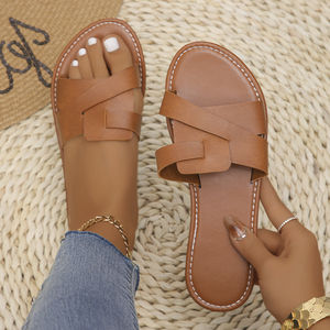 Sandales babouche femme tendance, grandes tailles 35-43, sandales plates pour la plage, tongs pour femmes - Product Image 4