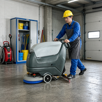 Autolaveuse électrique autoportée à batterie avec balai de 78 cm, faible niveau sonore, machine de nettoyage et de récurage des sols à pousser à la main