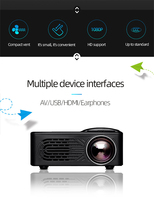 Projecteur Mini Portable de Haute Qualité 814 Résolution HD 1080p Prise en Charge 400 Lumens Projecteur LED