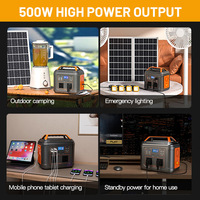Station d'alimentation portable 300W LiFePO4, générateur solaire avec panneaux solaires, système d'énergie solaire extérieur, batterie de secours pour le camping